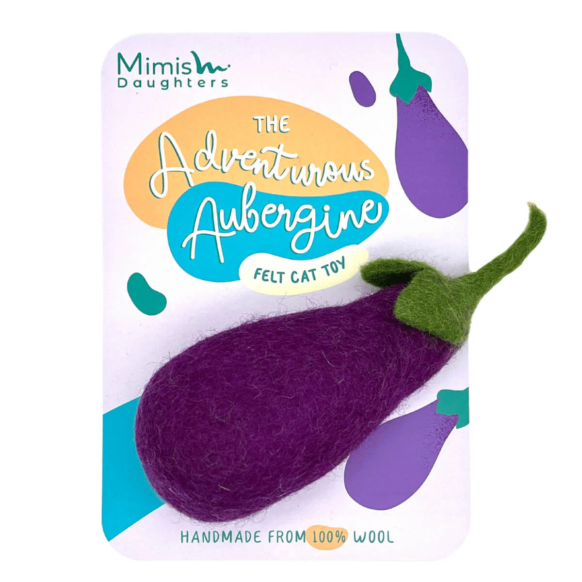 Adventurous Aubergine Felted Cat Toy