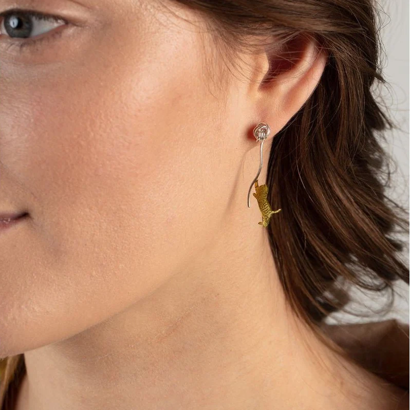 Amanda Coleman Playful Kitten Drop Earrings - Image 2