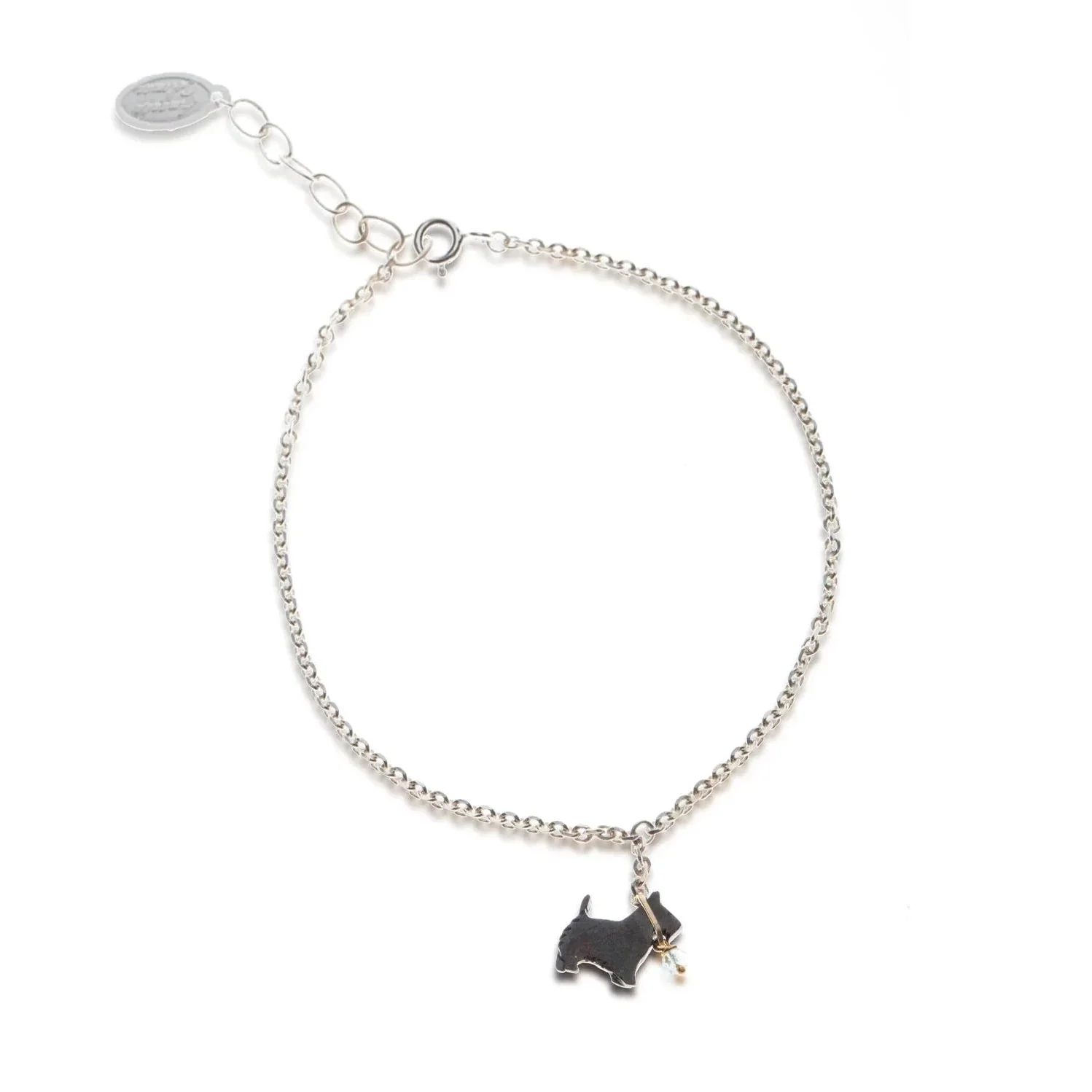 Amanda Coleman Black Scottie Dog on a Lead Bracelet