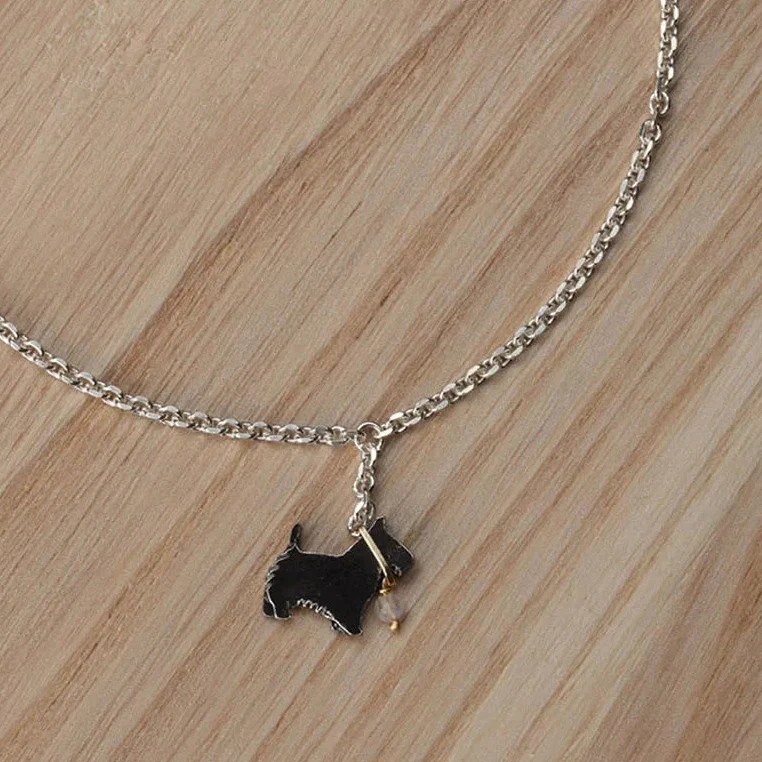 Amanda Coleman Black Scottie Dog on a Lead Bracelet - Image 2