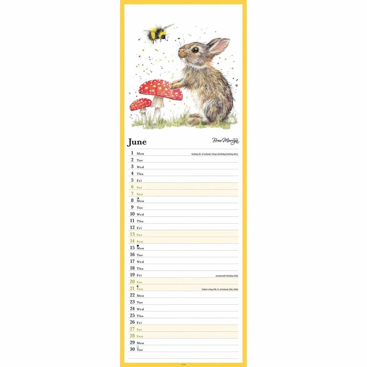 Bree Merryn Bumbles and Buddies Slim Wall Calendar 2026 - Image 3