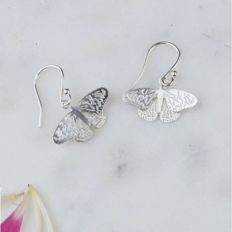 Amanda Coleman Butterfly Drop Earrings in Sterling Silver - Image 2