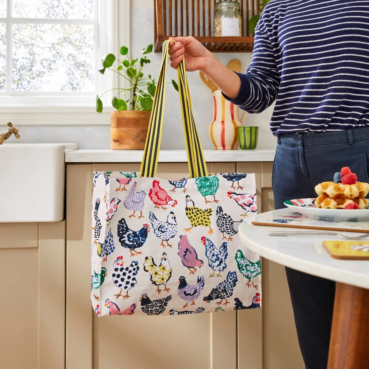 Chick Chicken Canvas Shoulder Shopper Bag
