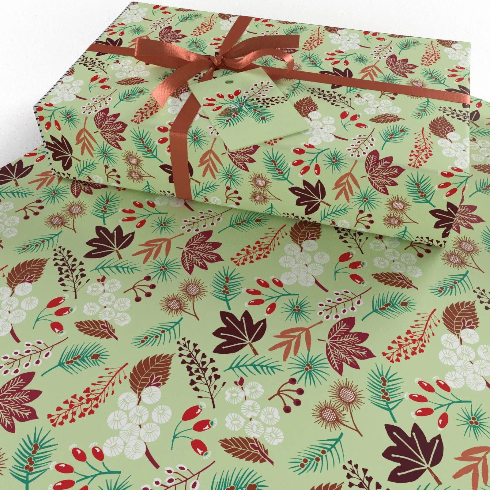 Christmas Brown Ten Pack Recycled Wrapping Paper by Kate Heiss - Image 4
