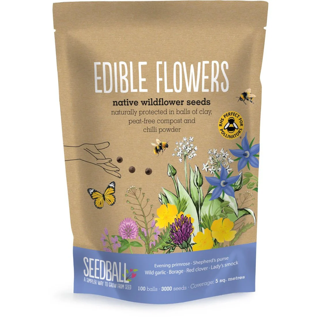 Edible Flowers Forager's Mix Seedball Pack