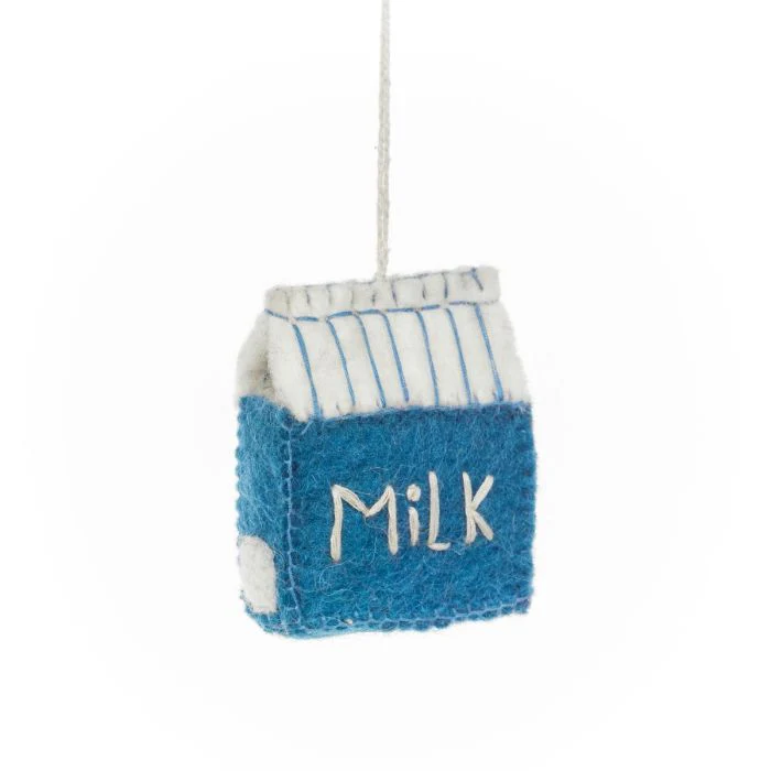 Handmade Felt Christmas Eve Essentials (Set of 4) Hanging Christmas Decorations - Image 4