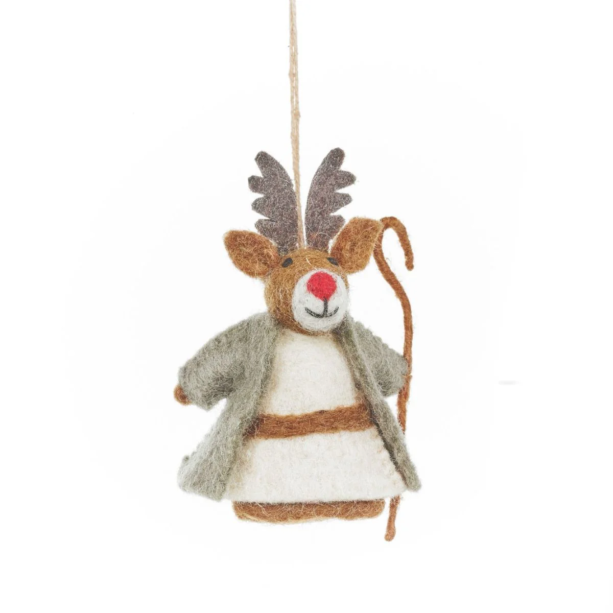 Handmade Felt Woodland Nativity (Set of 9) Hanging Decorations - Image 6
