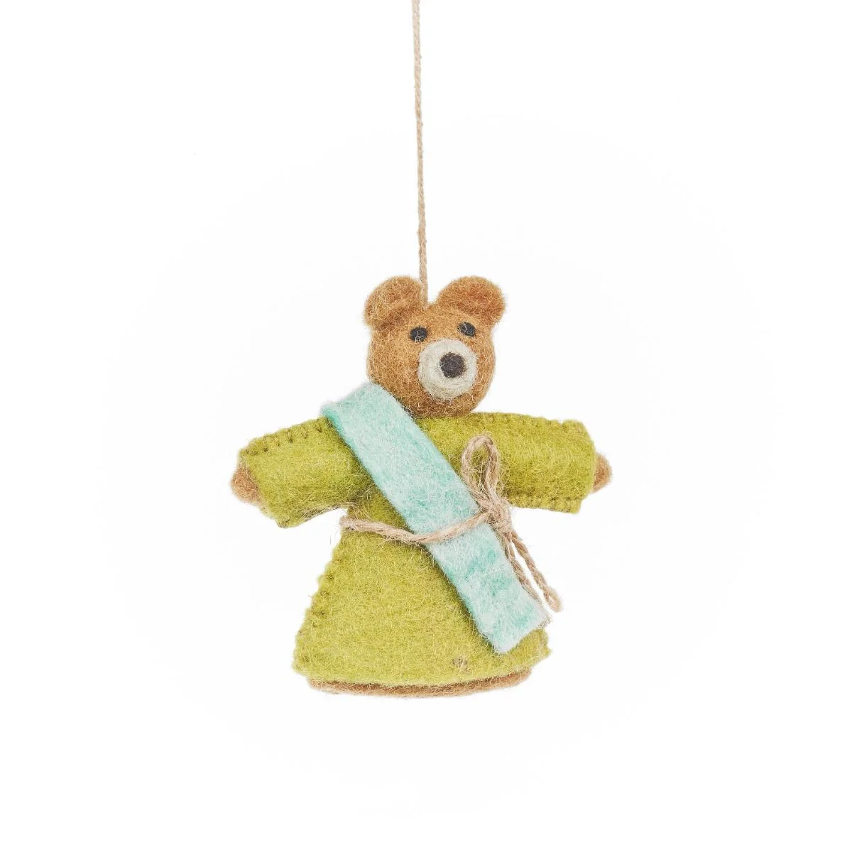 Handmade Felt Woodland Nativity (Set of 9) Hanging Decorations - Image 7