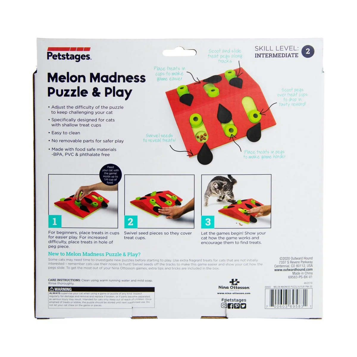 Nina Ottosson Melon Madness Puzzle & Play Cat Puzzle Game - Image 6