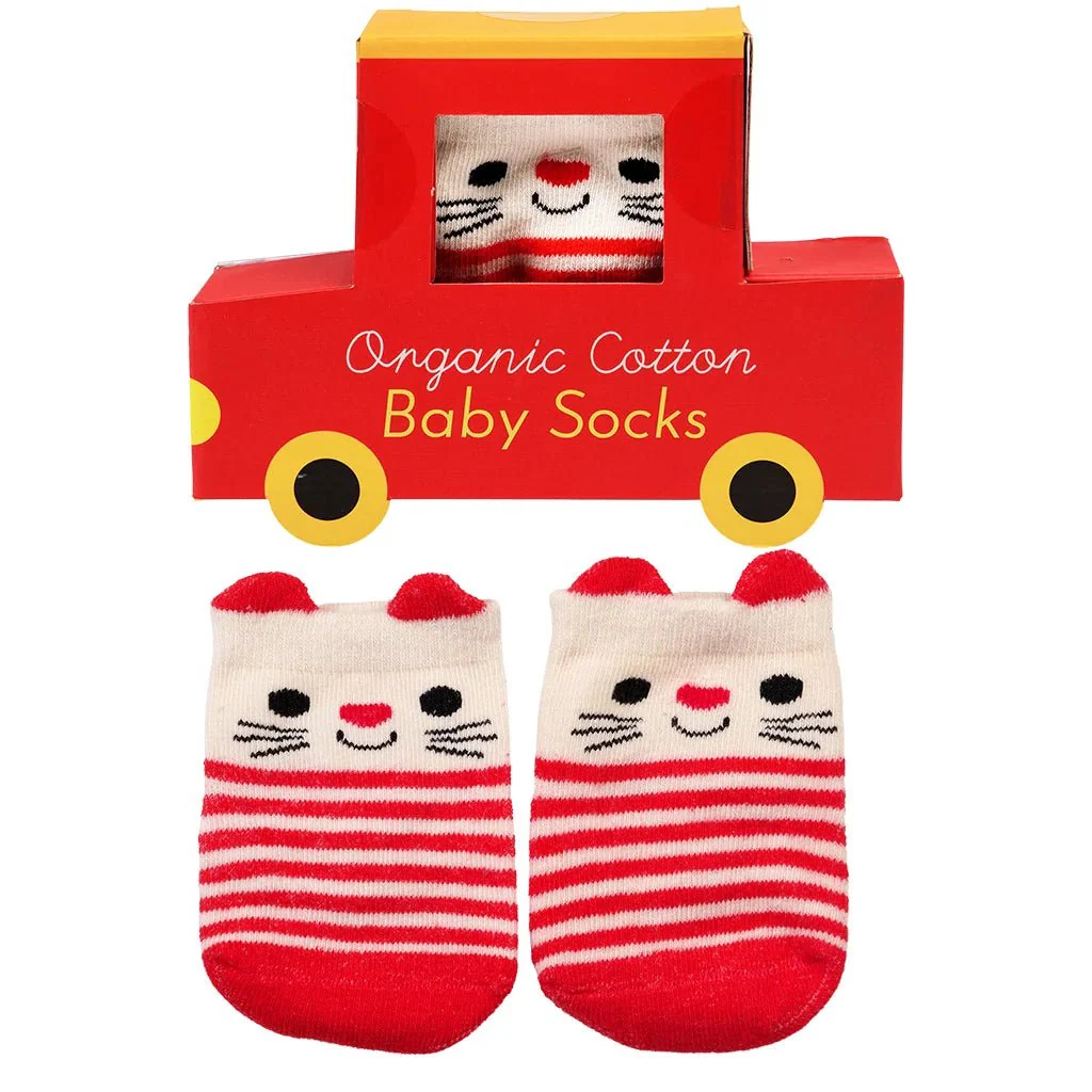 Red Cat Pair of Baby Socks - Image 3