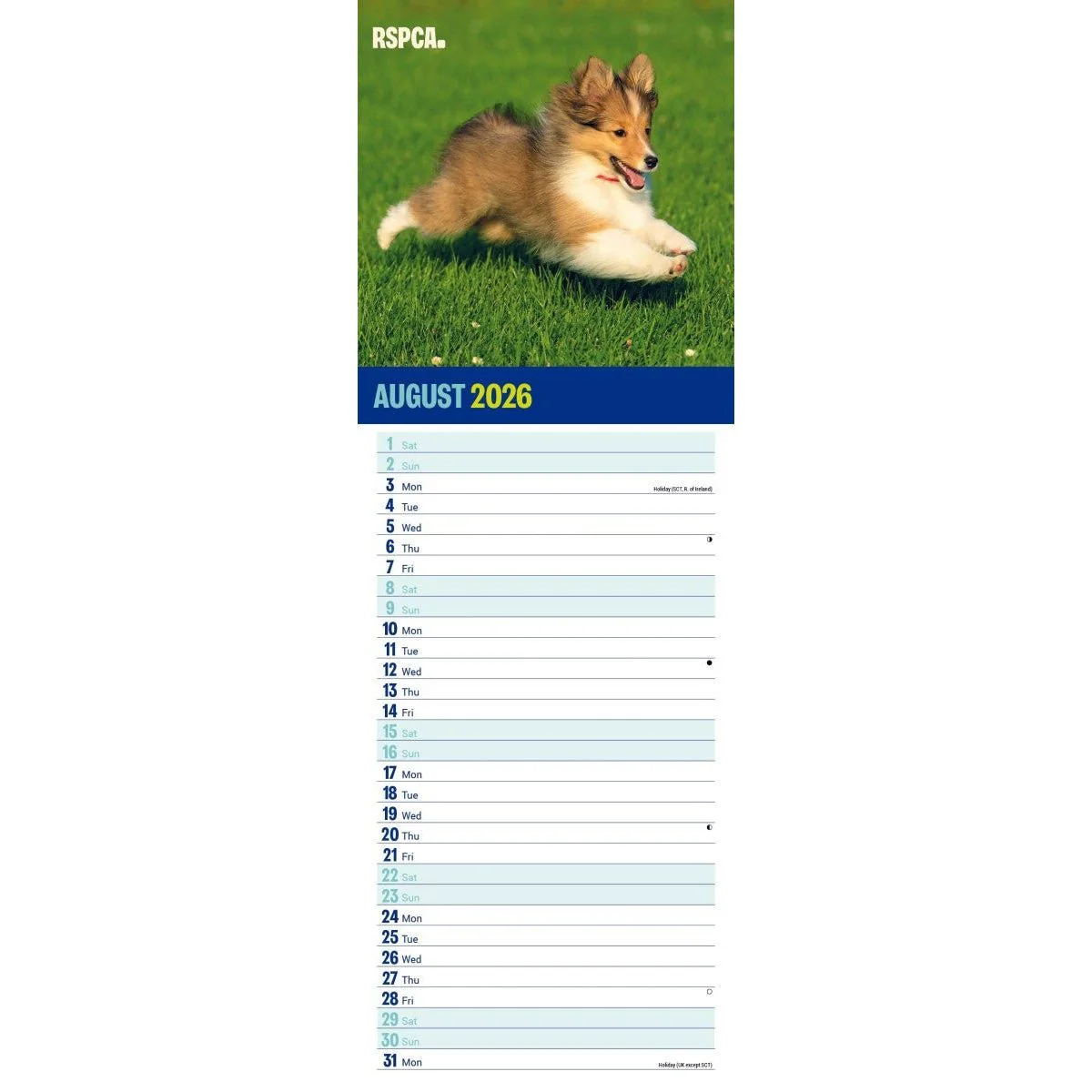 RSPCA I love Puppies Slim 12 Month Calendar 2026 - Image 6